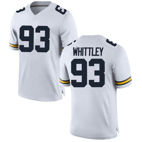 Jordan Whittley Michigan Wolverines Men's NCAA #93 White Replica Brand Jordan College Stitched Football Jersey SQG7754BP